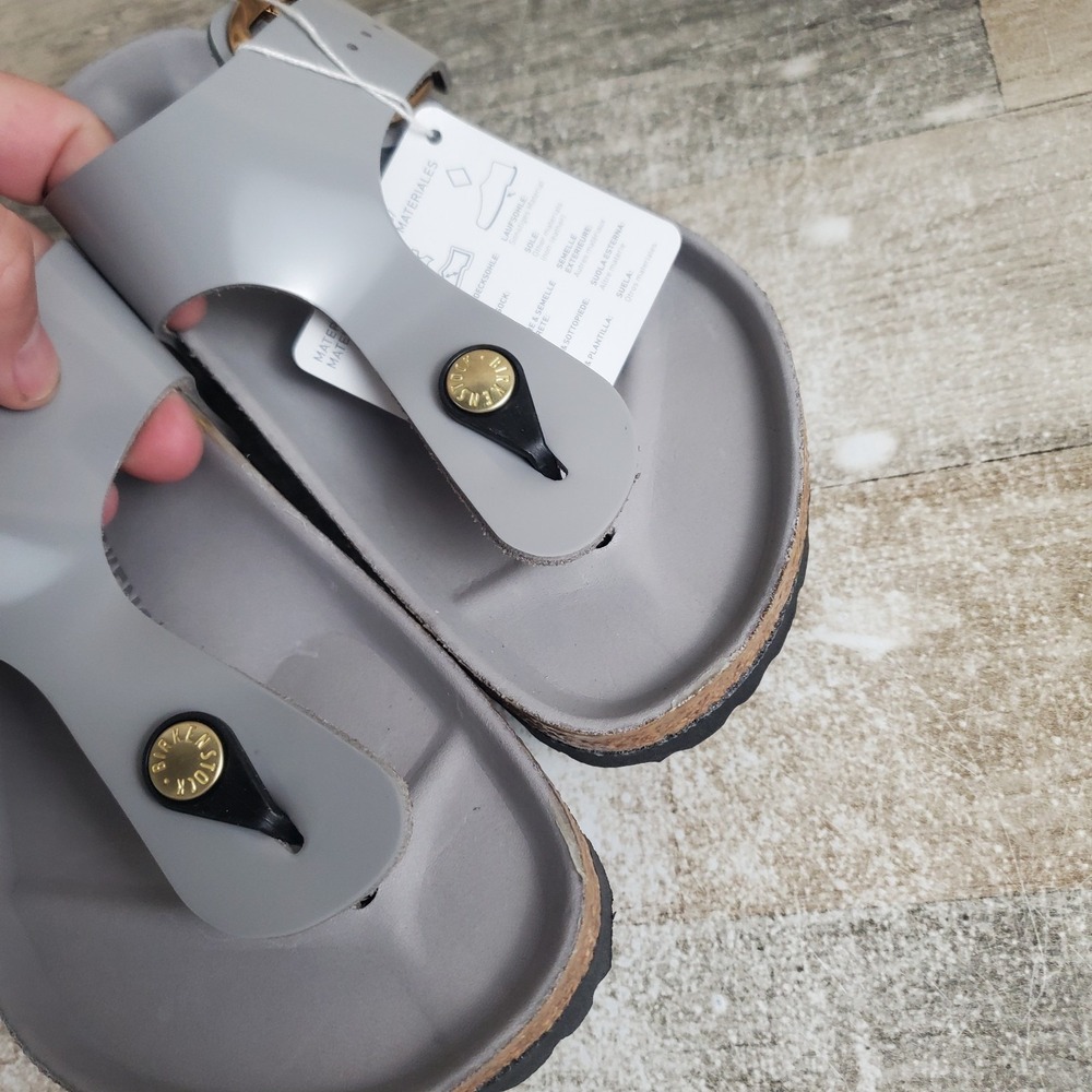 Birkenstock Gizeh Big Buckle Sandals Womens Sz 5 EU 36 High Shine Stone Coin - Picture 2 of 12